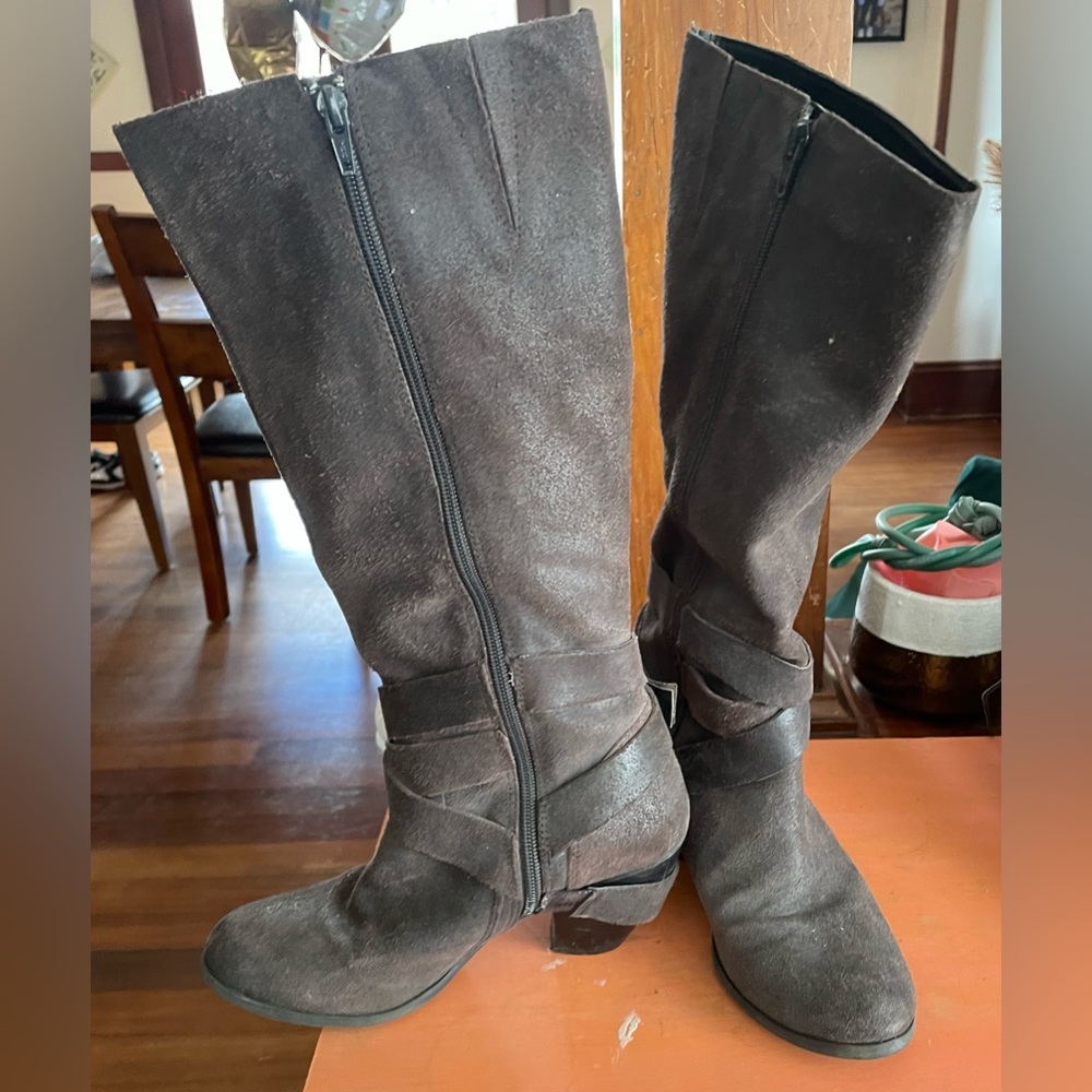 Fergie suede knee high boots